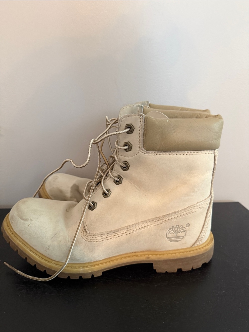 Timberland Men's Light Tan Leather Lace-Up Work Boots